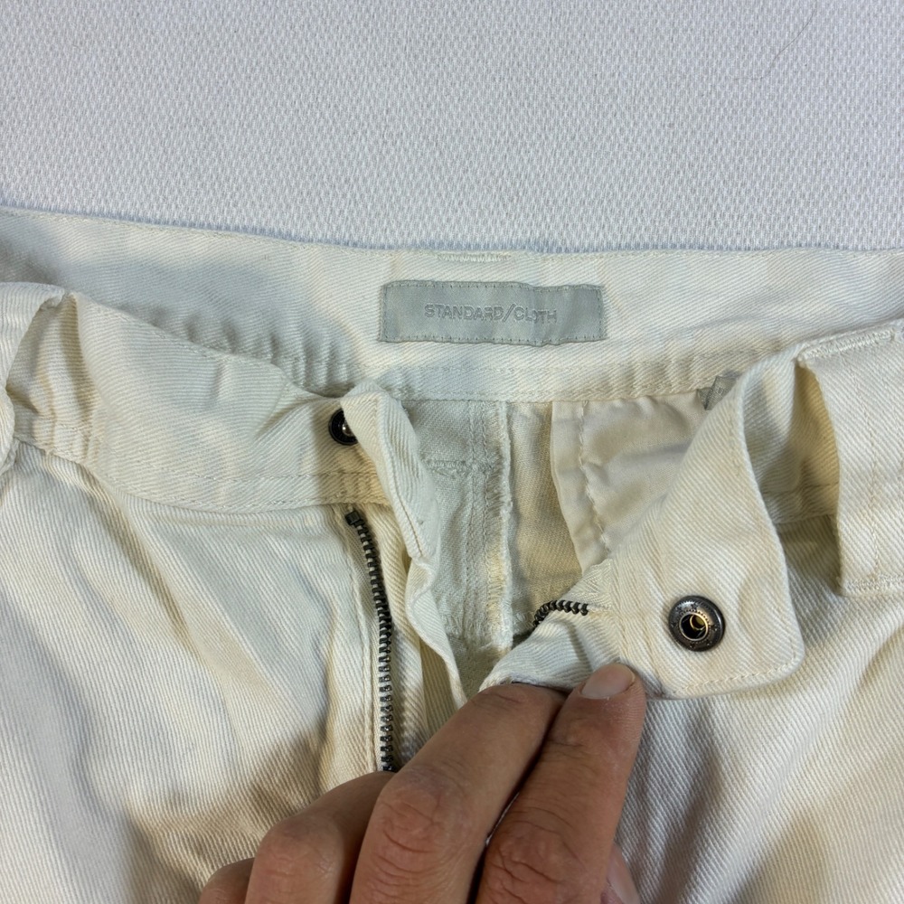 Standard Cloth Urban Outfitters Mens Cargo Pants Cream Strap Zipper Size Medium - Picture 7 of 10